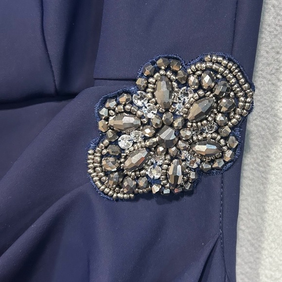 Alex Evenings Cocktail Dress Womens 14W Navy Blue Bell Sleeve Wedding Evening - Picture 7 of 7